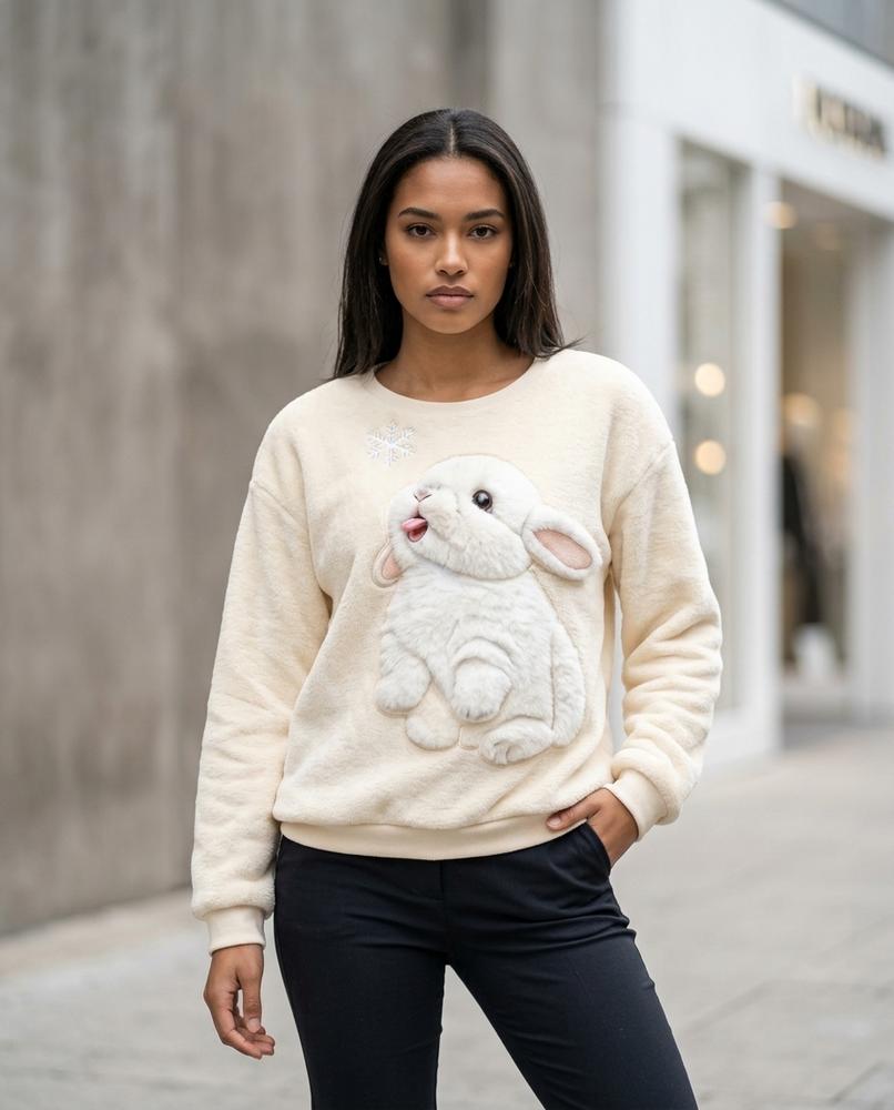 Statement Street - Vetor | Plüschig Langärmlig Sweatshirt Damen