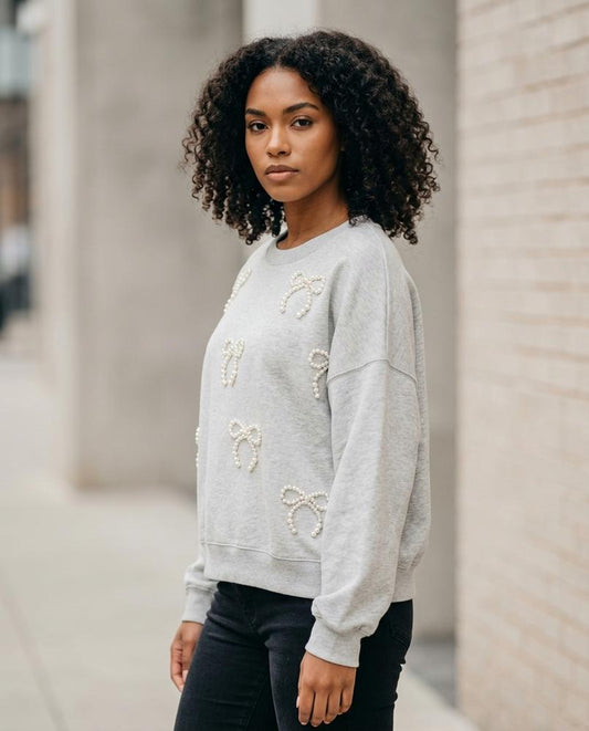 Statement Street - Viram | Perlenbesetztes Oversized Sweatshirt Damen