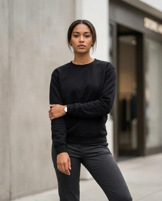 Statement Street - Demur | Langärmliges Einfarbiges Sweatshirt Damen