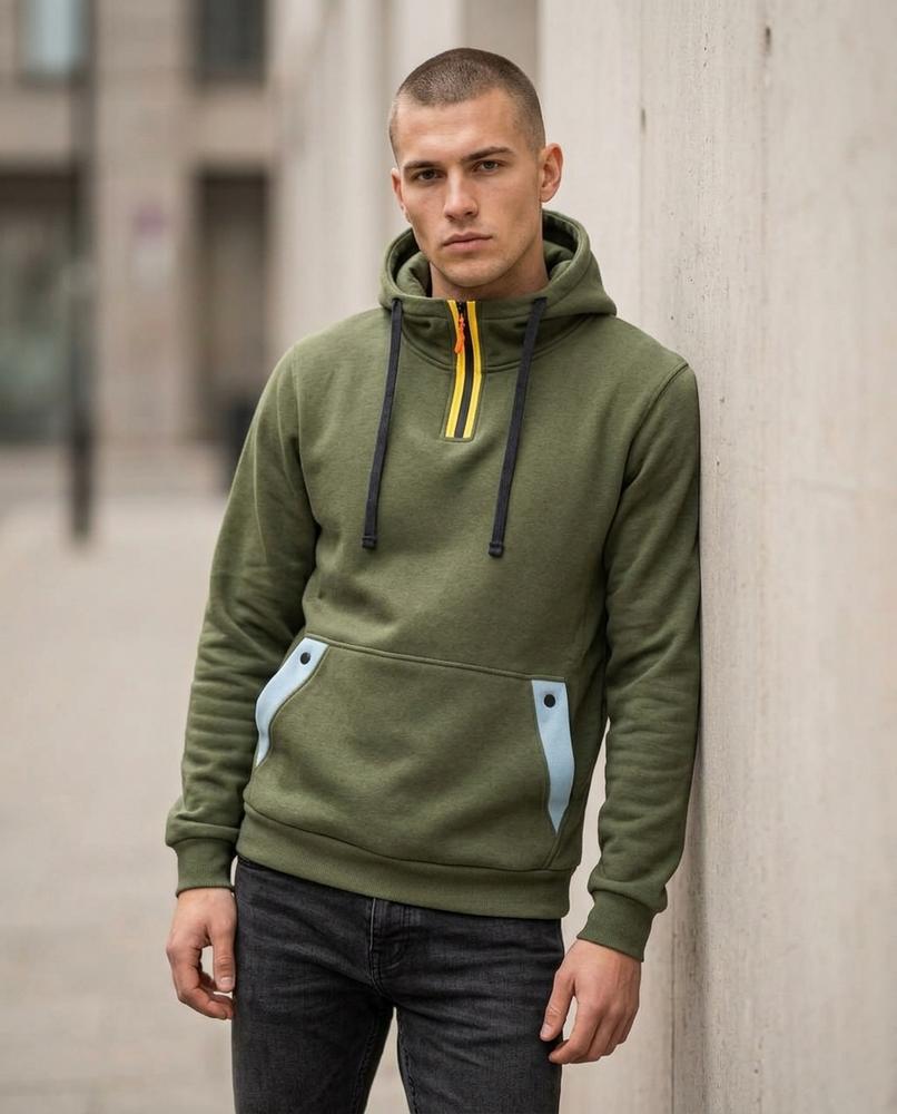 Statement Street - Valar | Hochschließend Kontrastfarben Hoodie Herren