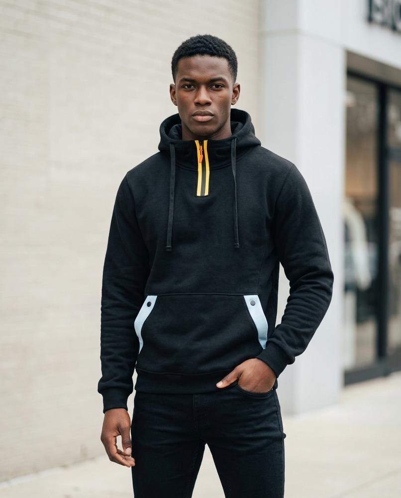 Statement Street - Valar | Hochschließend Kontrastfarben Hoodie Herren
