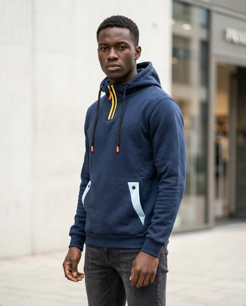 Statement Street - Valar | Hochschließend Kontrastfarben Hoodie Herren