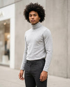 Statement Street - Vedar | Langärmliger Figurbetonter Rollkragenpullover Herren
