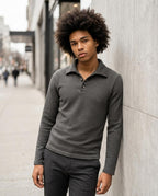 Statement Street - Aibus | Strukturiert Geknöpft Pullover Herren