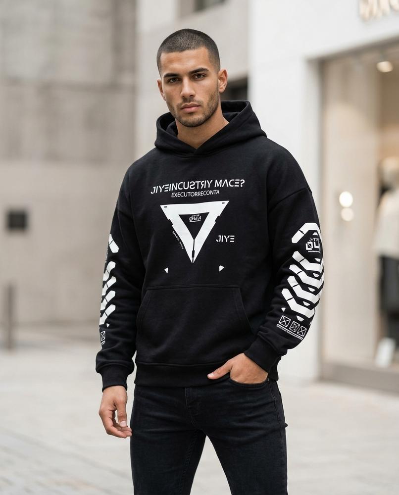 Statement Street - Ziniv | Bedruckt Langärmlig Hoodie Herren