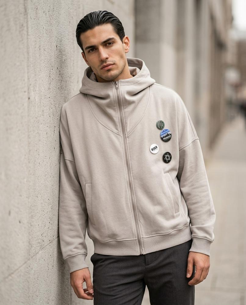 Statement Street - Aiwir | Reißverschluss Weit Geschnitten Hoodie Herren