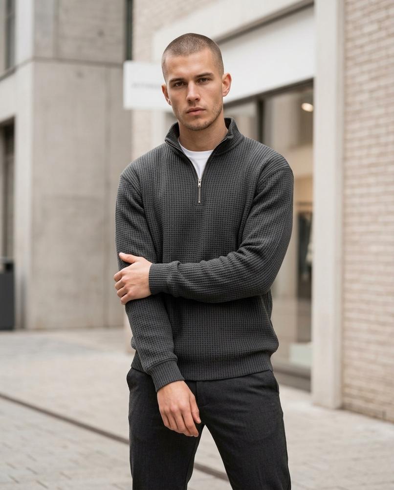 Statement Street - Zigak | Strukturiert Hochgeschlossen Pullover Herren
