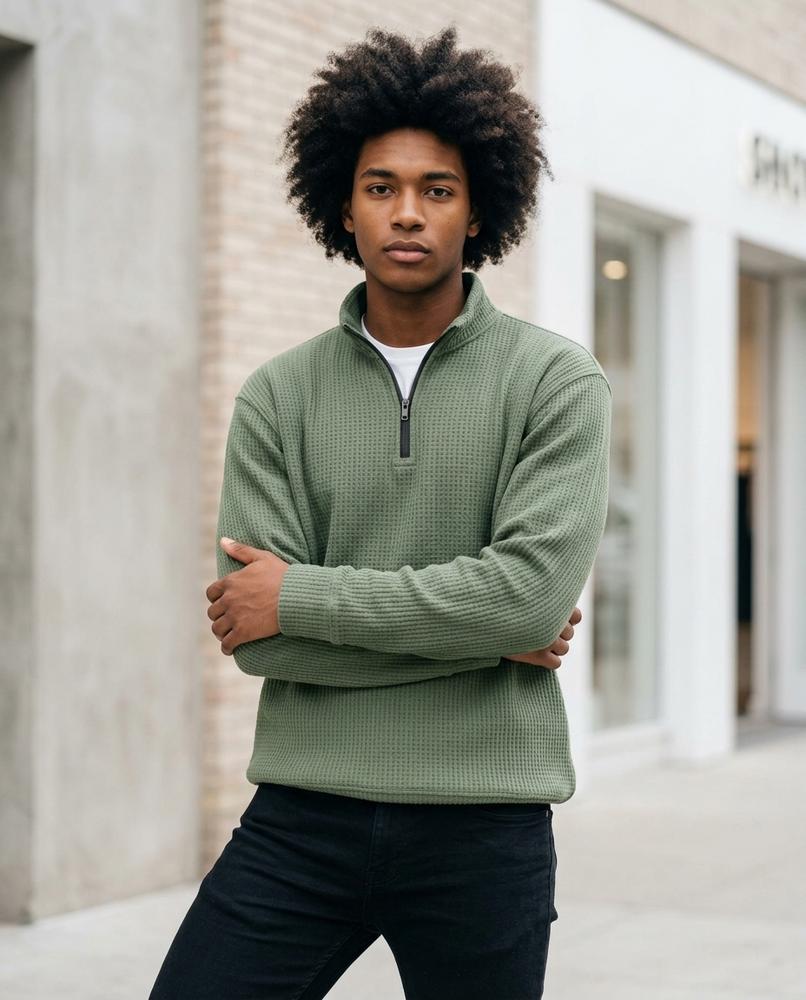 Statement Street - Zigak | Strukturiert Hochgeschlossen Pullover Herren