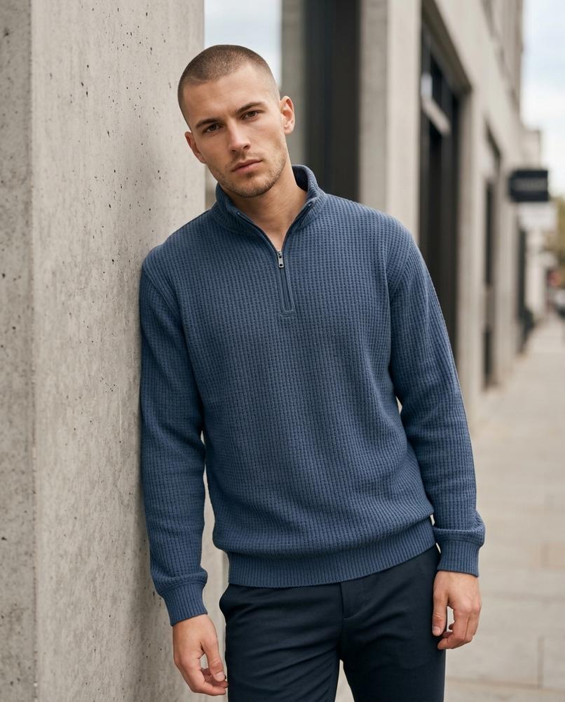 Statement Street - Zigak | Strukturiert Hochgeschlossen Pullover Herren
