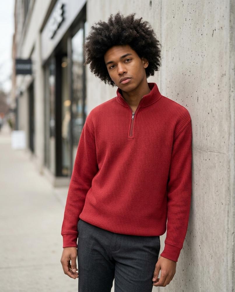 Statement Street - Zigak | Strukturiert Hochgeschlossen Pullover Herren