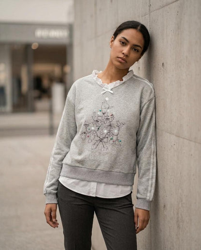 Statement Street - Zelar | Bestickt Gerüscht Sweatshirt Damen