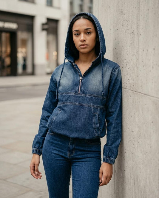 Statement Street - Yodar | Gewaschener Kurzgeschnittener Hoodie Damen