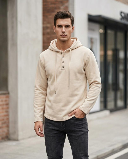 Statement Street - Zemar | Geknöpfter Langärmliger Hoodie Damen