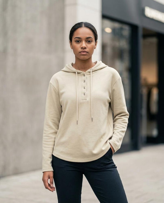 Statement Street - Zemar | Geknöpfter Langärmliger Hoodie Damen