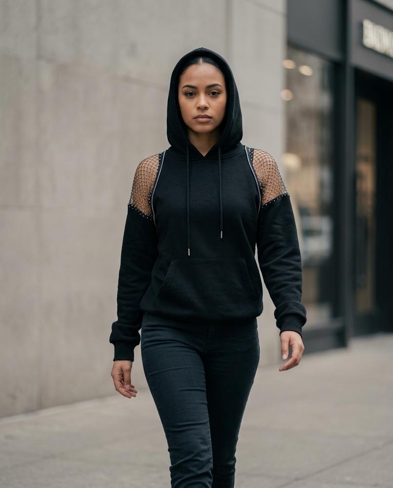 Statement Street - Vivan | Ausgeschnitten Verziert Hoodie Damen