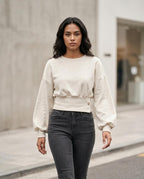 Statement Street - Zatal | Taillenbetont Ballonärmlig Sweatshirt Damen