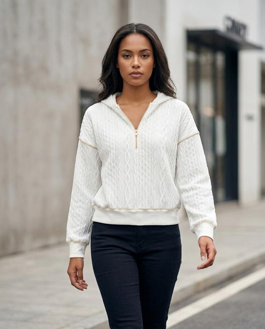 Statement Street - Zezan | Strukturiert Paspeliert Hoodie Damen