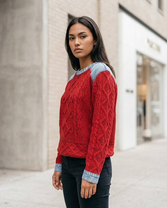 Statement Street - Tizan | Strukturiert Kombiniert Pullover Damen