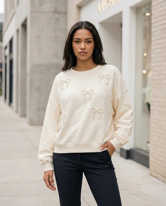 Statement Street - Viram | Perlenbesetztes Oversized Sweatshirt Damen