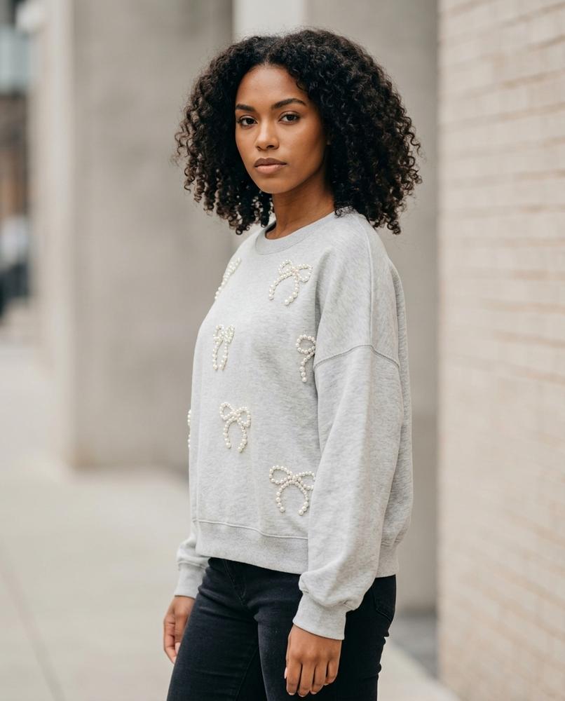 Statement Street - Viram | Perlenbesetztes Oversized Sweatshirt Damen