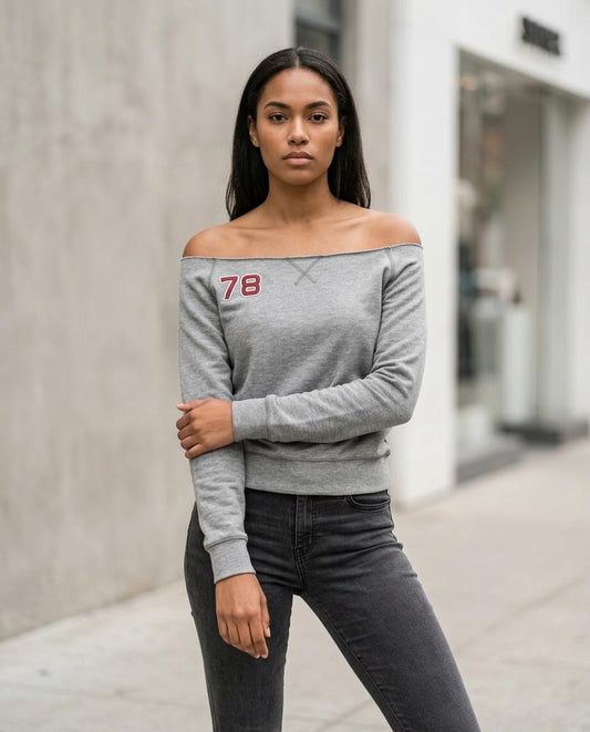 Statement Street - Tilor | Schulterfrei Meliert Sweatshirt Damen