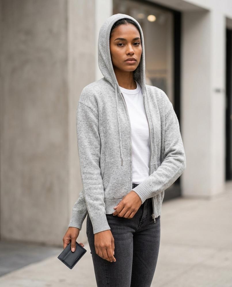 Statement Street - Zamel | Gestrickte Kapuzen Strickjacke Damen