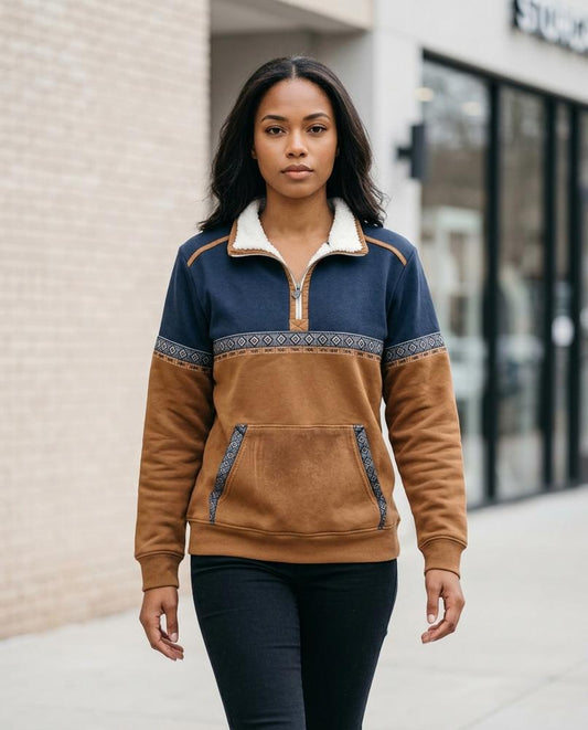 Statement Street - Yosan | Gefütterter Zweifarbiger Pullover Damen