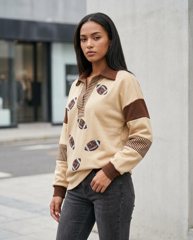 Statement Street - Zalin | Langärmliges Gekragtes Sweatshirt Damen