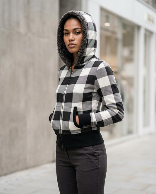 Statement Street - Tiken | Kariert Gefüttert Hoodie Damen