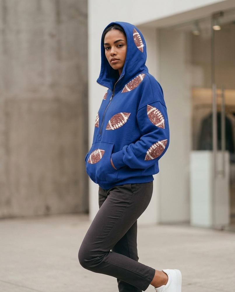 Statement Street - Yolor | Paillettenbesetzter Reißverschluss Hoodie Damen