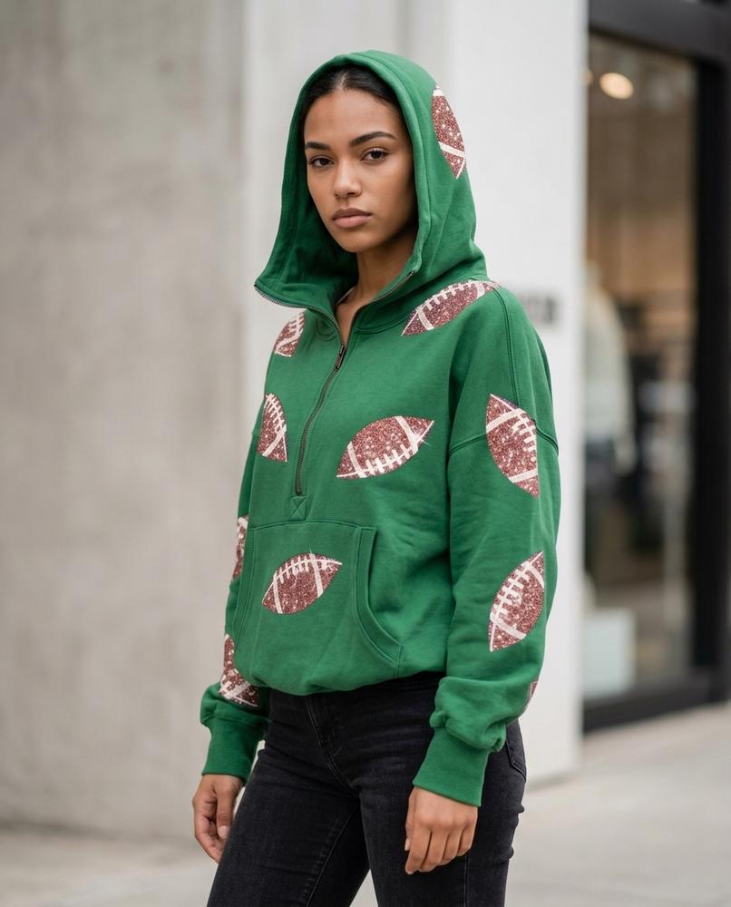 Statement Street - Yolor | Paillettenbesetzter Reißverschluss Hoodie Damen