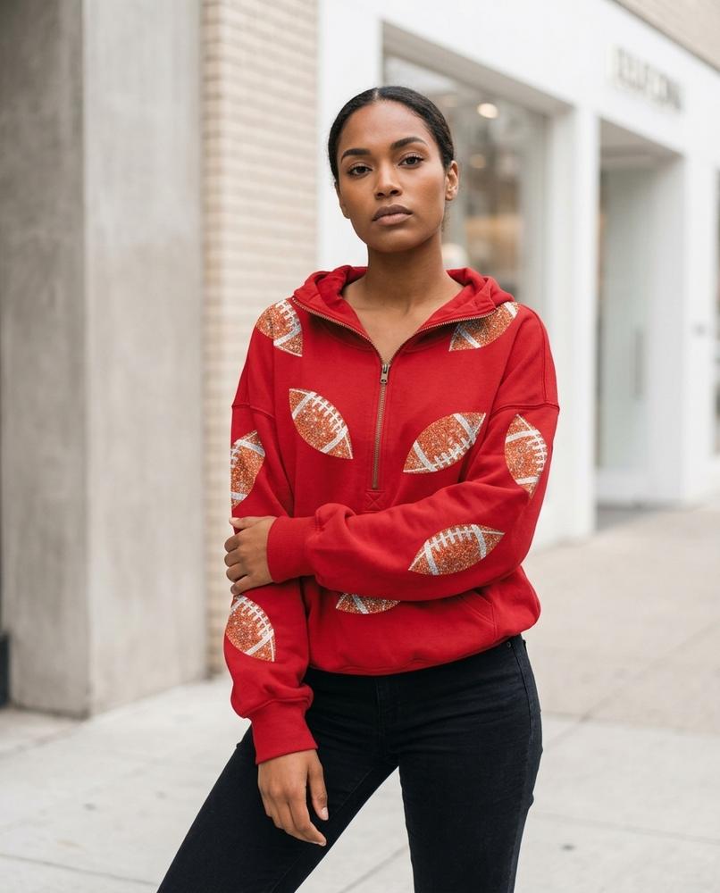 Statement Street - Yolor | Paillettenbesetzter Reißverschluss Hoodie Damen