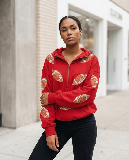 Statement Street - Yolor | Paillettenbesetzter Reißverschluss Hoodie Damen