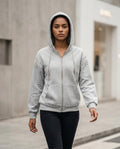 Statement Street - Zemir | Besetzter Graumelierter Hoodie Damen