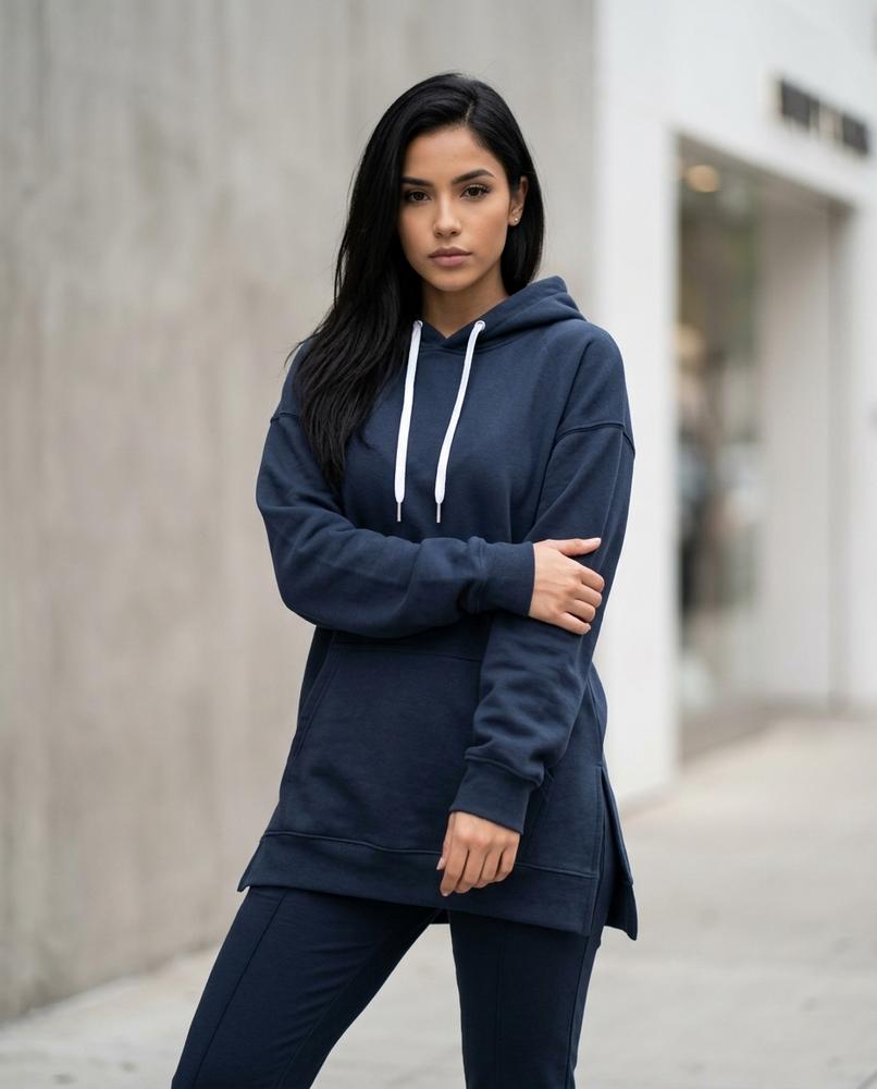 Statement Street - Yikim | Langgeschnitten Seitlich Geschlitzt Hoodie Damen