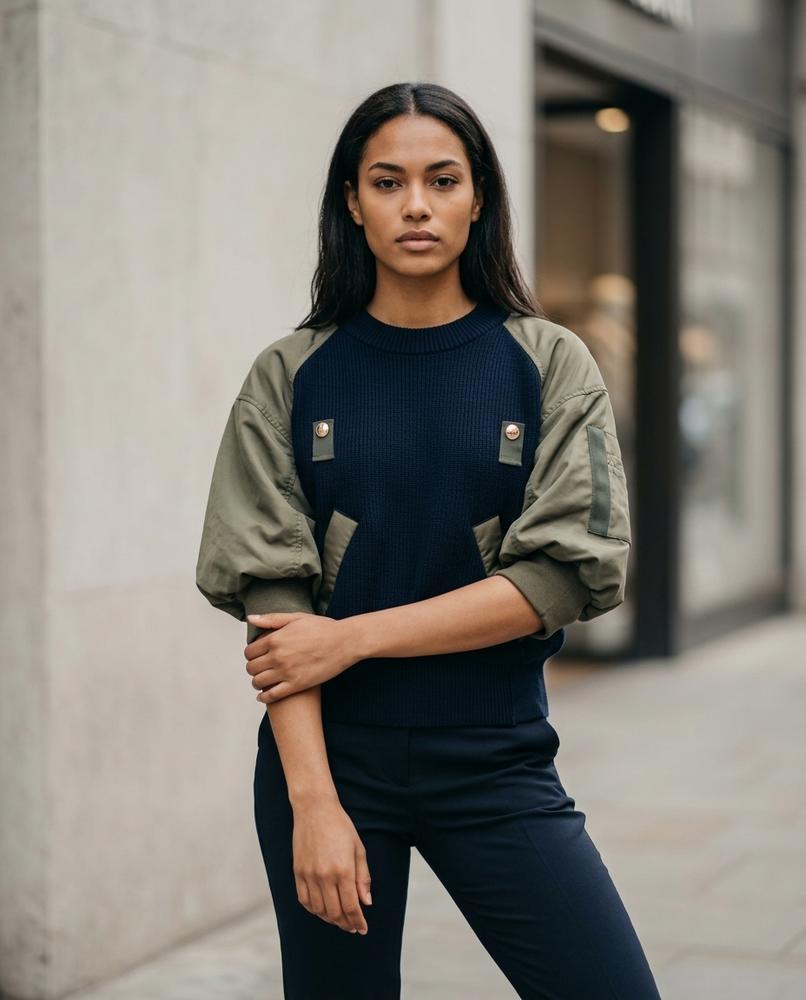 Statement Street - Yiwed | Kombinierter Voluminöser Pullover Damen