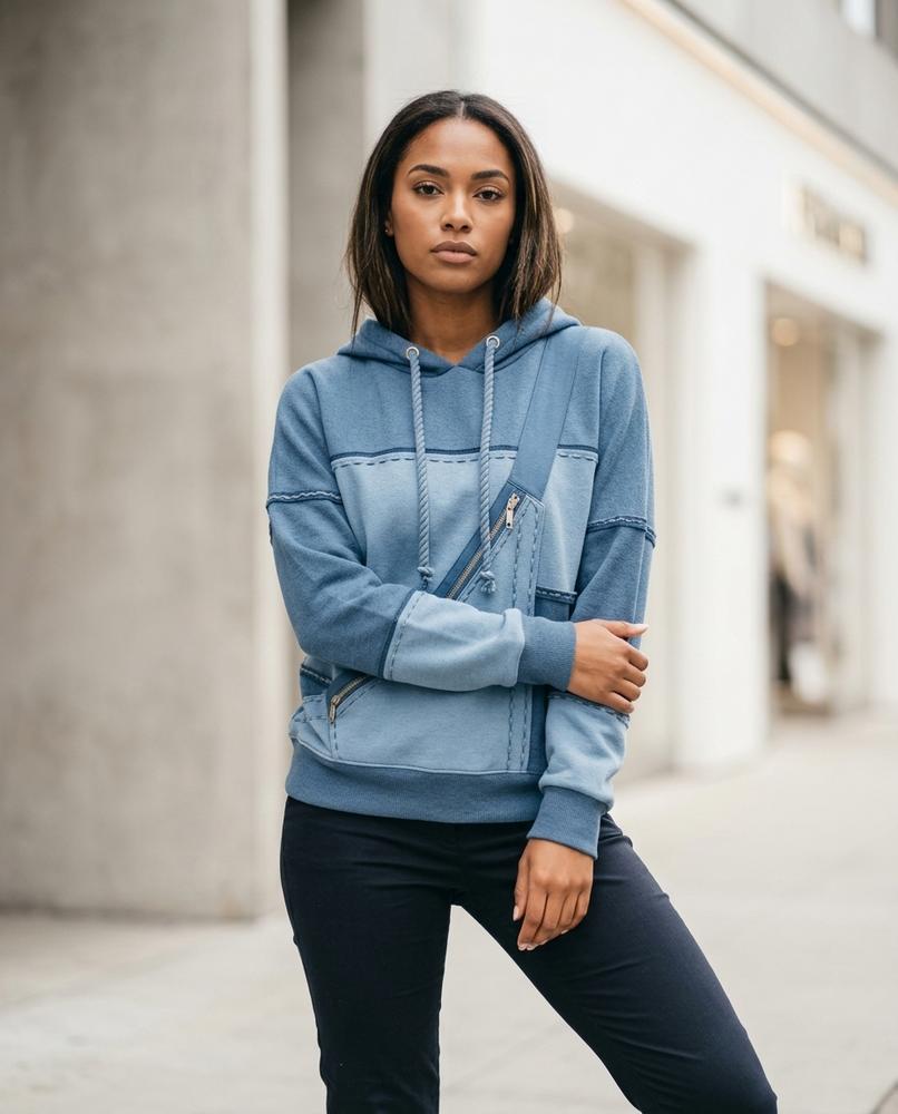 Statement Street - Yefim | Mehrfarbiger Asymmetrischer Hoodie Damen