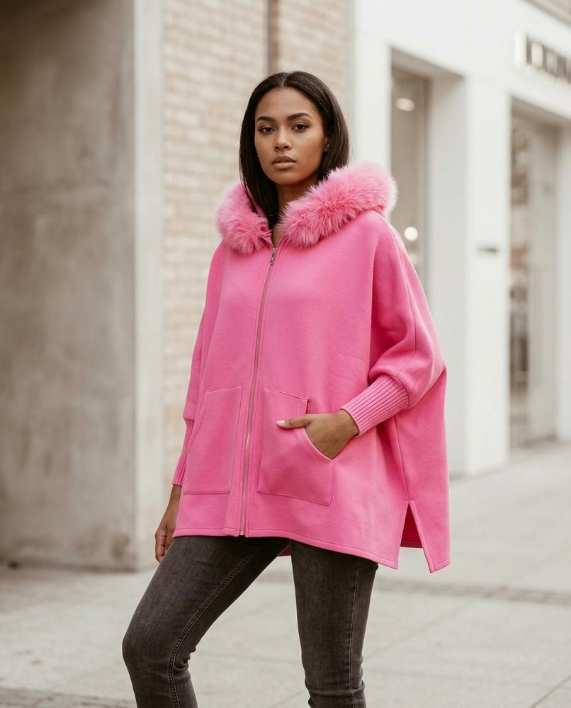 Statement Street - Vusan | Weit Geschnittene Pelzbesetzte Jacke Damen
