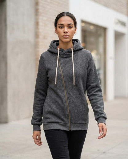 Statement Street - Kevum | Asymmetrisch Langärmelig Hoodie Damen