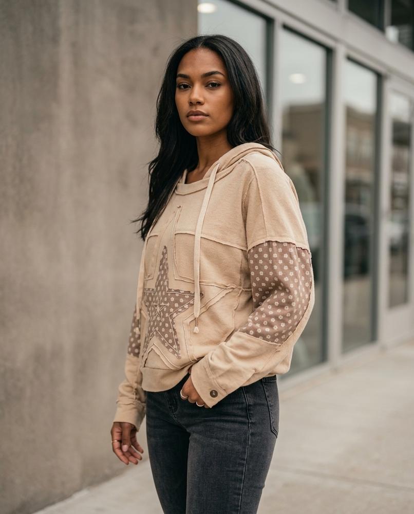 Statement Street - Yuvod | Appliziert Gemustert Hoodie Damen