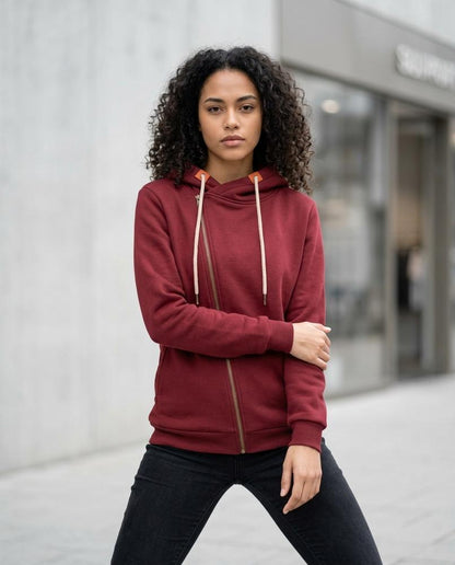 Statement Street - Kevum | Asymmetrisch Langärmelig Hoodie Damen