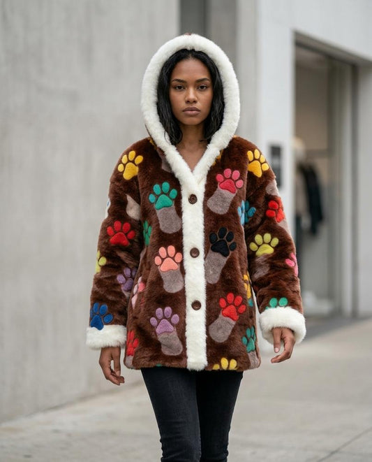 Statement Street - Cobam | Gefütterter Gemusterter Mantel Damen