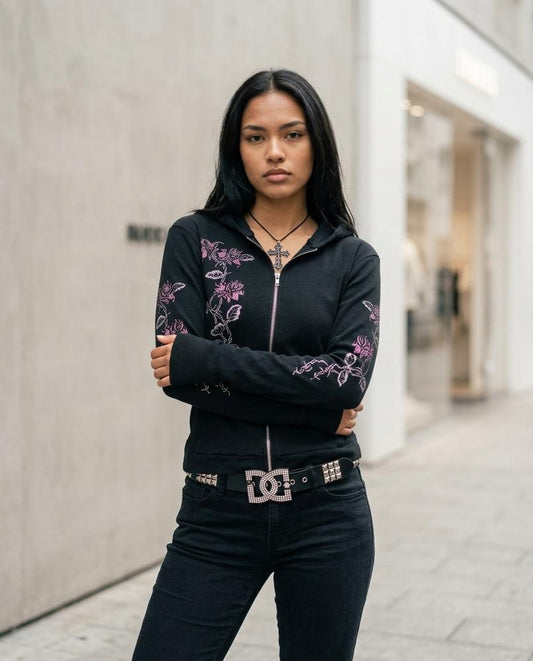 Statement Street - Curik | Gerippt Bestickt Hoodie Damen