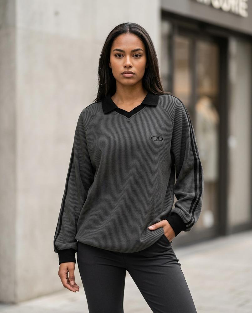 Statement Street - Vinar | Gerippt Langärmlig Pullover Damen