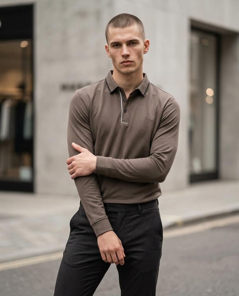 Statement Street - Zizen | Langärmlig Strukturiert Shirt Herren