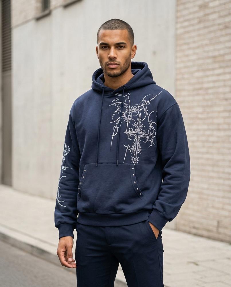 Statement Street - Aigad | Bedruckt Nietenbesetzt Hoodie Unisex