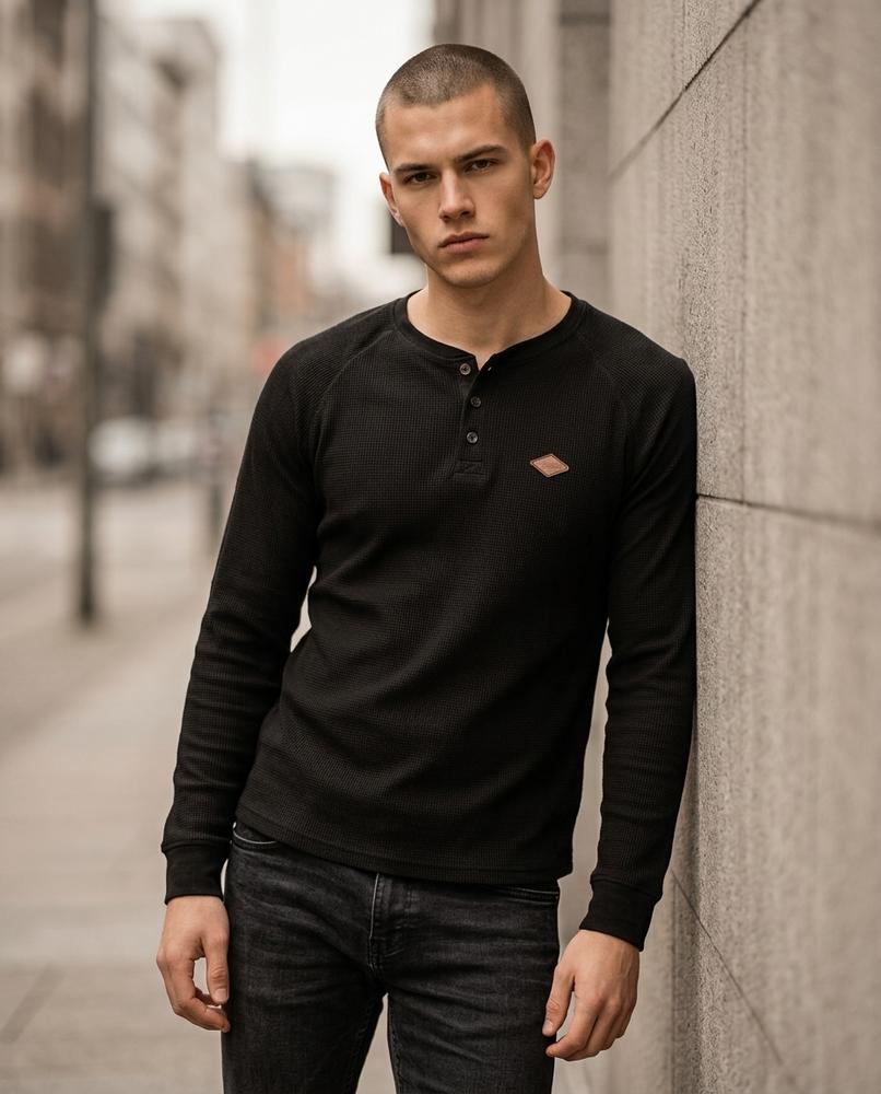 Statement Street - Topel | Langärmliges Strukturiertes Shirt Herren