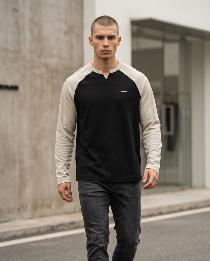 Statement Street - Aegim | Zweifarbiges Langärmliges Shirt Herren