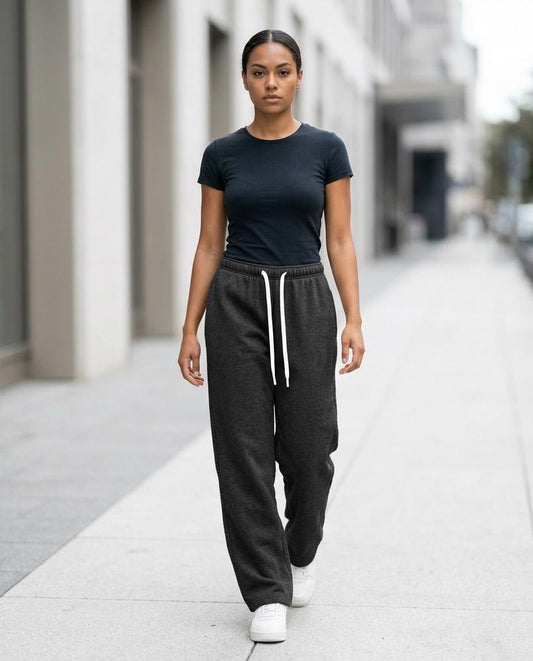 Statement Street - Cuhev | Gerade Geschnittene Melierte Hose Damen